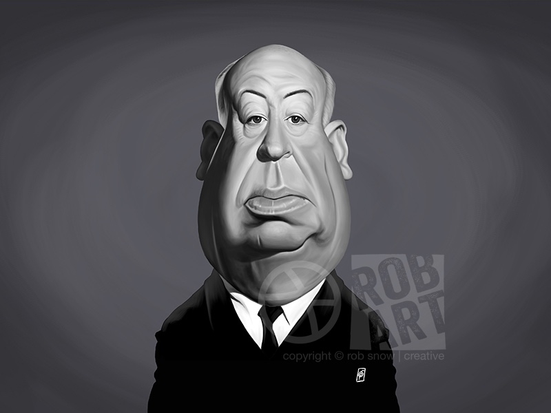 alfred hitchcock profile drawing