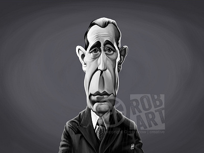 Humphrey Bogart actor caricature celebrity cinema film humphrey bogart illustration portrait vintage