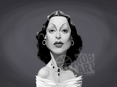 Hedy Lamarr actress caricature celebrity cinema face film film star hedy lamaer movies portrait star vintage