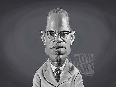 Malcolm X activist caricature celebrity civil rights face illustration malcolm x politics portrait vintage