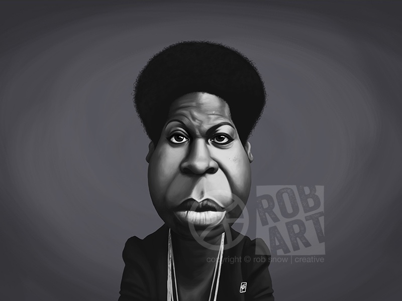Nina Simone caricature celbrity digital art face illustration jazz music nina simone performer portrait singer