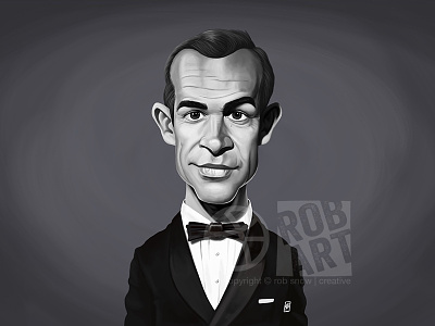 Sean Connery 007 actor film illustration james bond movies portrait sean connery vintage