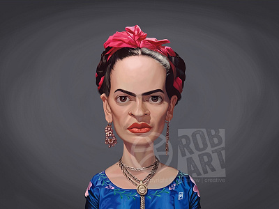 Frida Kahlo art artist beauty caricature celebrity eyebrows face female frida kahlo mexican painter portrait
