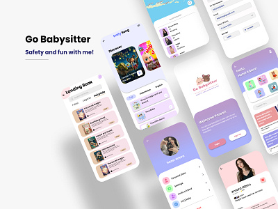 Go Babysitter APP design figma graphic design illustration landingpage mobileapp ui uiuxdesign ux