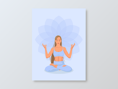 Meditation graphic design illustration lotus meditation poster studio vector yoga