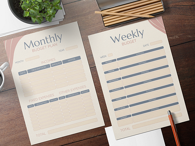 Budget planners a4 budget graphic design illustration monthly plan planner vector weekly