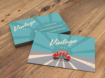 Business card design business card car graphic design illustration red card retro road taxi vector vintage