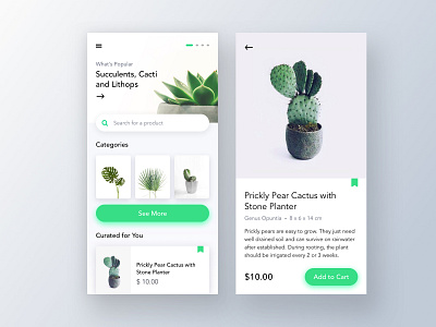 Plants Marketplace UI app clean design leftalign leftaligned marketplace minimal ui ux