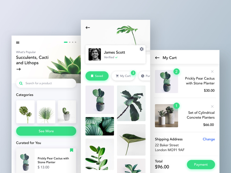 Plants Marketplace UI Part 2 by Left Aligned on Dribbble
