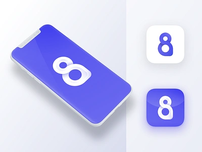 App icon for iOS app app icon clean design fresh home icon logo minimal number ui uplabs white