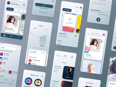 🎵Stream UI Kit app clean design leftalign leftaligned marketplace minimal ux