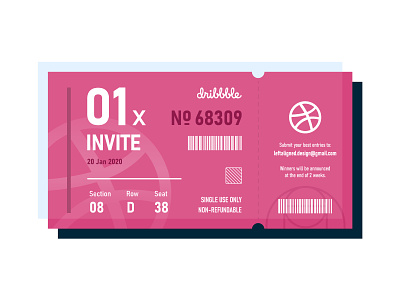 Dribbble Invite Giveaways! app clean dribbble illustration invites minimal ticket ui ux vector