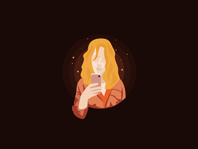 SELFIE avatar blond girl illustration portrait selfie