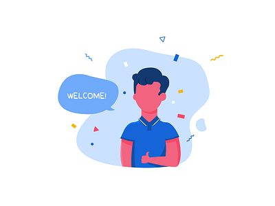 Welcome! app geometric illustration login party sign in thumb thumb up ui uidesign welcome