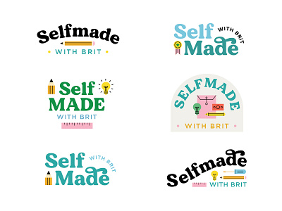 Selfmade Branding brand identity branding flat icons illustration lettering logo vector wordmark