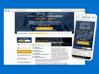 SmartPak's Horse Health Challenge content content design contest design horse landing page quiz ui ux