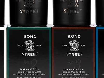 Bond Street Group Candles badge branding candle crest logo packaging type typography