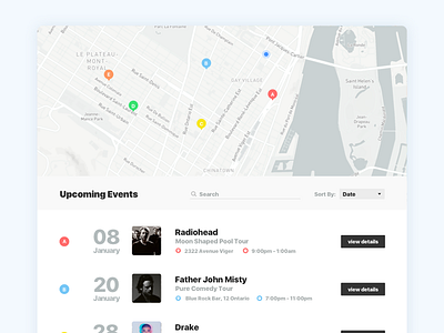 Event Listing 070 concert listing daily ui event listing events events map events search locate event map ui upcoming events ux
