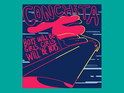 Conchita 2d character design illustration