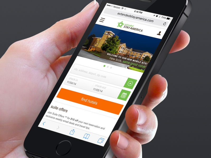 Extended Stay America - Mobile Website ux visual design website travel checkin hotel booking mobile