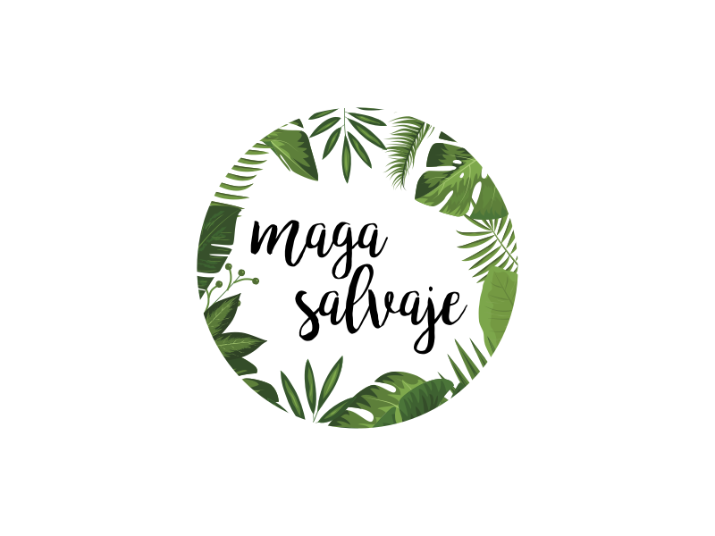 Maga Salvaje handwritten green plants logo