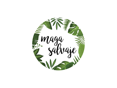 Maga Salvaje green handwritten logo plants