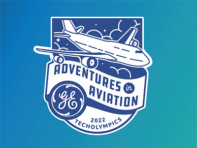 Adventures in Aviation badge illustration logo vector