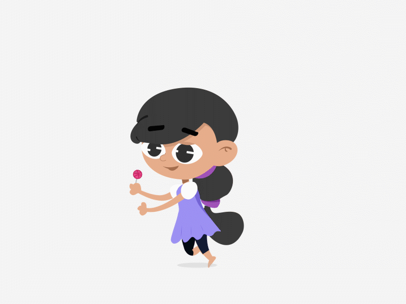 Happy Tiny Girl 2d animation characters flat gif girl happy illustration loop motion graphics run cycle