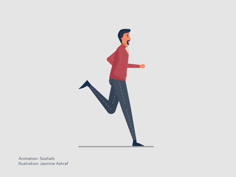 Gentle Run Cycle 2d animation arab characters gentleman illustration loop motiongraphics run cycle walk