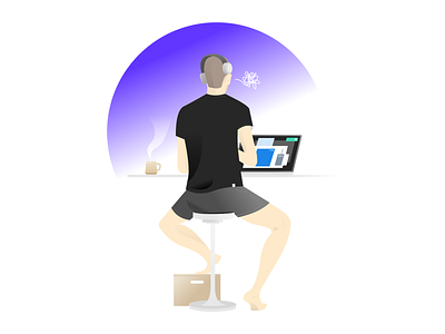 WFH character covid19 illustration remote remote work working from home workspace