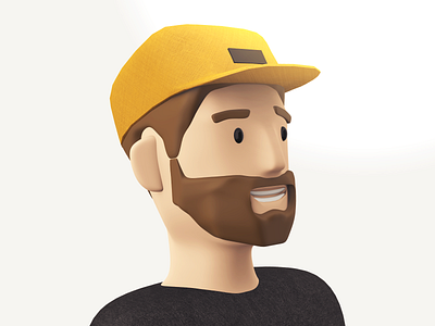 Ma face 3d character lowpoly portrait vectary