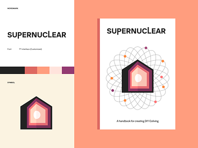 Supernuclear atom book coliving cover editorial housing identity living nucleus science social