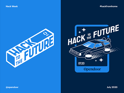 Hackweek visual concepts brand concept delorean future hack hackathon hackweek opendoor time