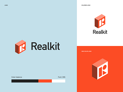 Realkit Visual identity - design process 2 brand branding geometry identity illustration real estate wordmark