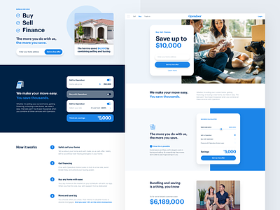 Savings calculator brand design landing page layout marketing product web