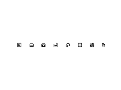 Micro icons brand home house icons iconset minimalist product real estate stroke icons ui