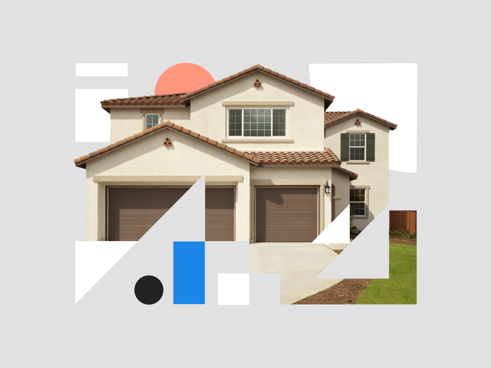 Abstract illustration for recruiting posts abstract brand collage geometic home house illustration real estate shapes
