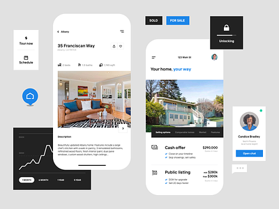 UI bits brand branding components concept home house listing product real estate system