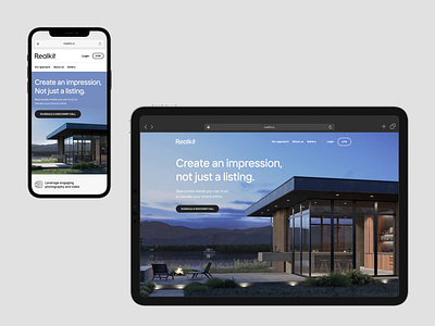 Realkit landing page hero landing layout real estate responsive ui web webdesign