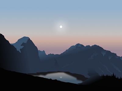 Made in figma figma illustration lake landscape nature sunset vector