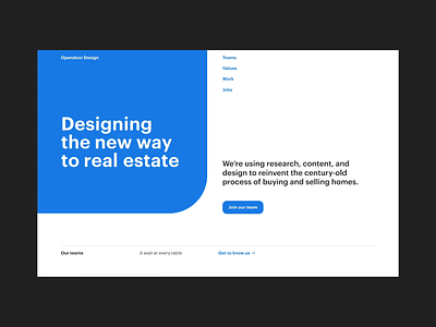 Design team page brand team design dev layout real estate reveal scroll ui web web design
