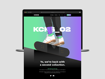 Hero illustration - Kicks crypto illustration landing nft page shoes sneakers web web design website