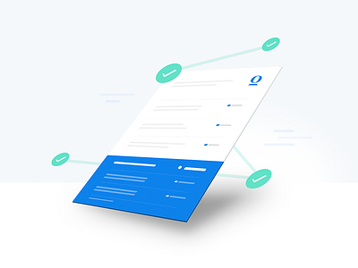 flow completion illustration 3d check confirmation input mail offer product simple validation