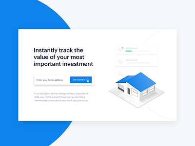 Hero CTA section home house isometric landing marketing product sketch web