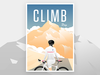 Climb day poster bib bike climb cycling jersey mountain poster rapha vintage