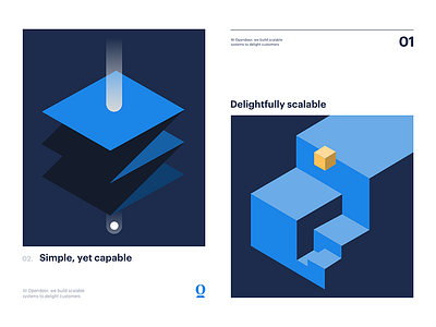 Design system abstract posters 2d block blue design engineer isometric scale simple system