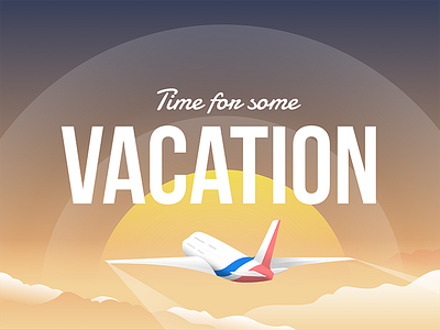 Vacation time illustration plane summer vacay
