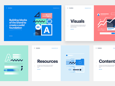 Brand platform illustrations brand design folder foundations geometric illustration layout system