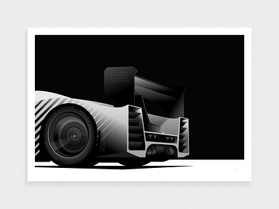 Machine back black white butt car illustration racing vector wing