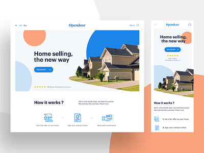 Responsive hero section abstract brand hero house mobile real estate section ui web web design
